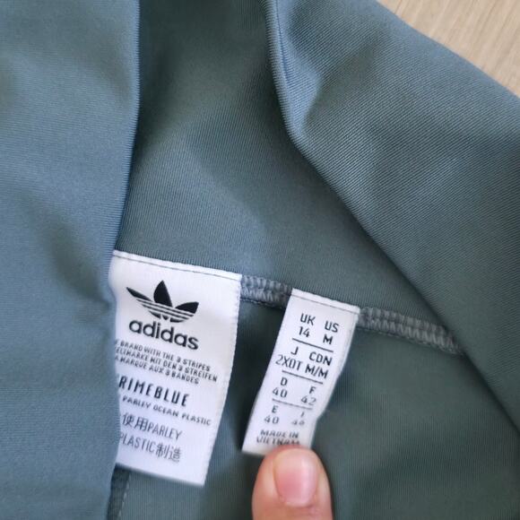 Adidas Prime Blue Gray Blue 3 Stripe Cycling Shorts Women Sz M - Picture 6 of 8